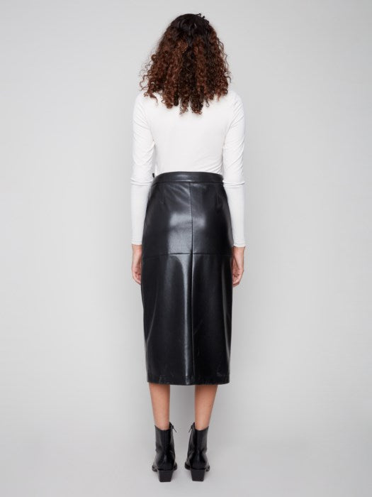 Faux Leather Midi Skirt