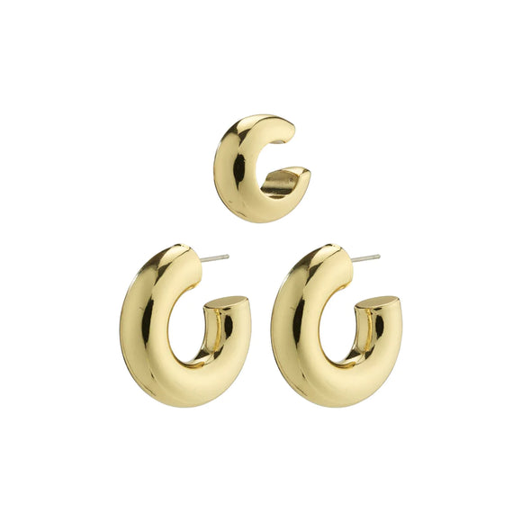 PILGRIM ALEENA RECYCLED CHUNKY HOOPS AND CUFF