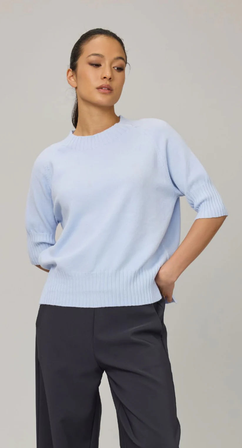 Short Sleeve Crew Knit Sweater