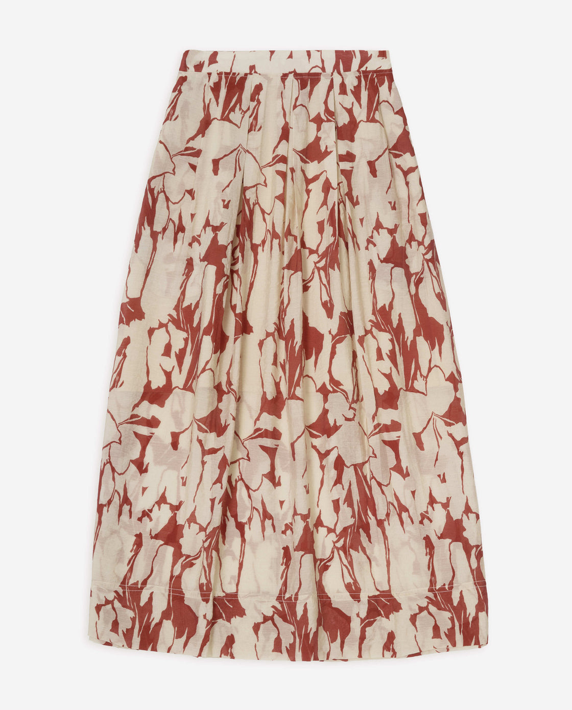 Dark Red Printed Skirt
