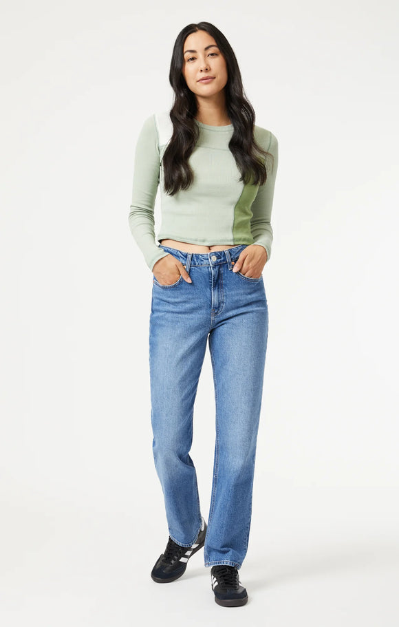 MAVI NEW YORK STRAIGHT LEG JEAN -  DARK RECYCLED BLUE