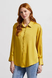 TRIBAL FLOWY SATIN BUTTON-UP SHIRT