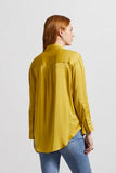 TRIBAL FLOWY SATIN BUTTON-UP SHIRT