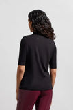 TRIBAL MOCK NECK ELBOW SLEEVE TOP