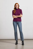 TRIBAL MOCK NECK ELBOW SLEEVE TOP