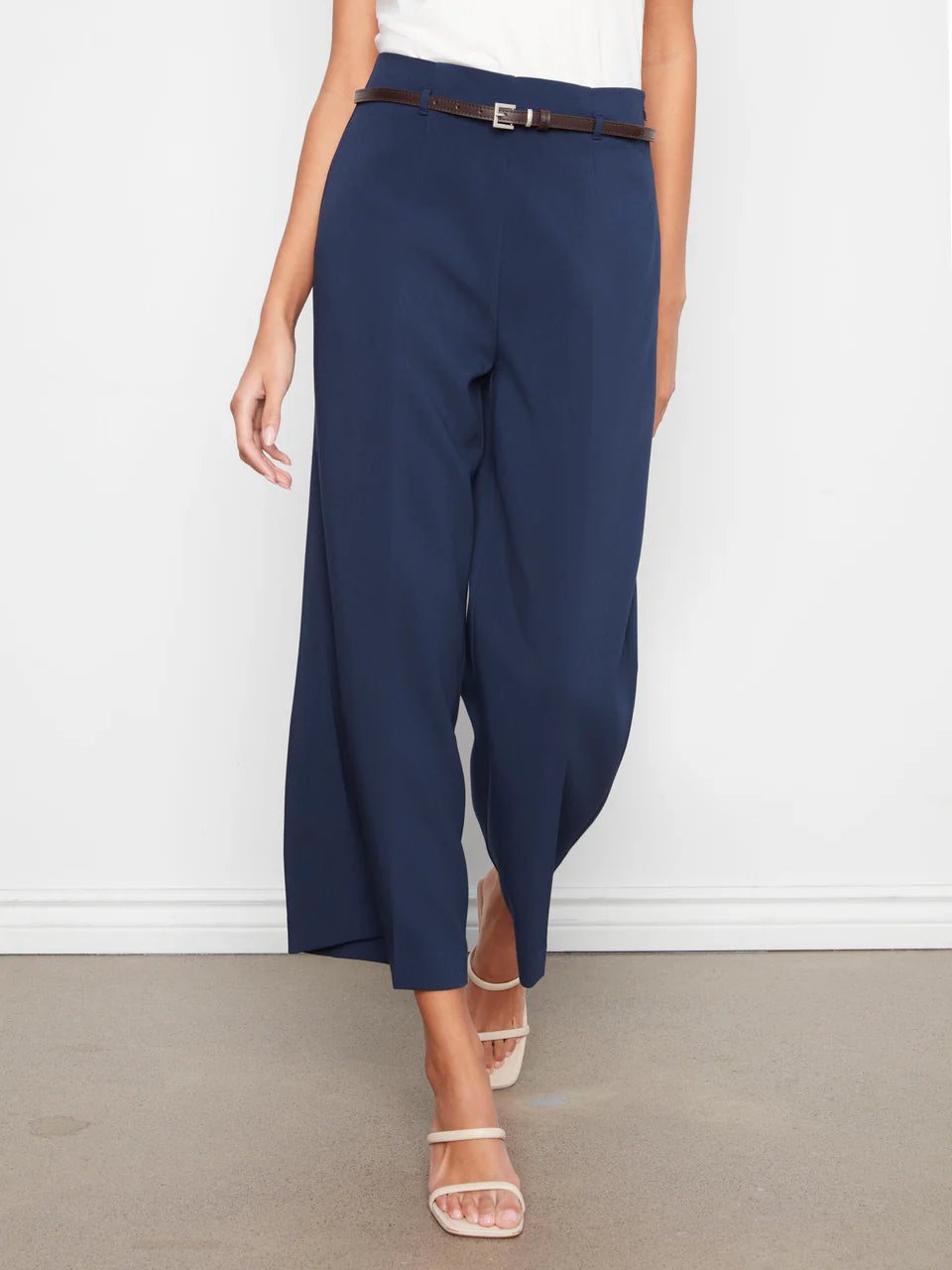 Navy Belted Trouser