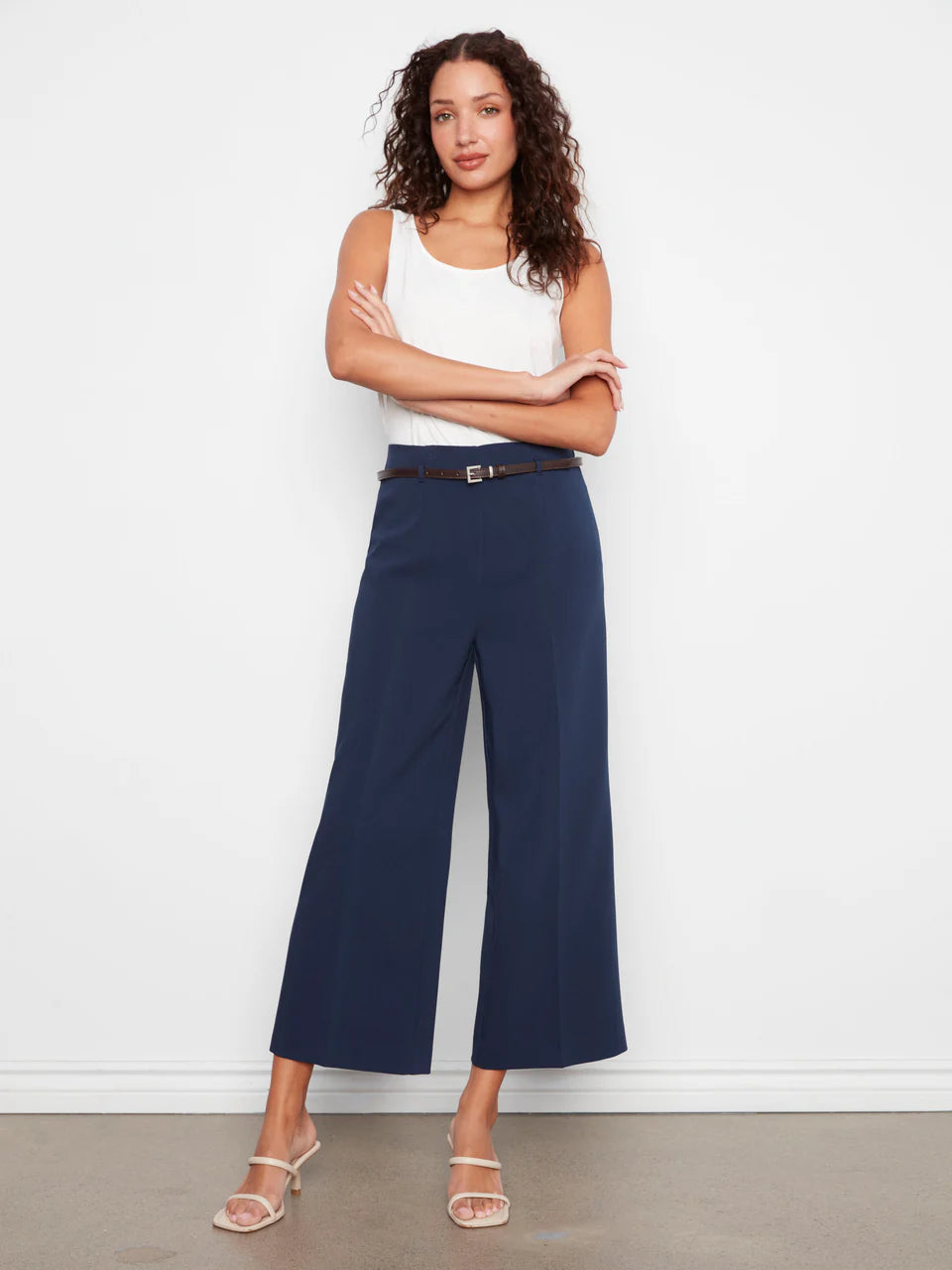 Navy Belted Trouser