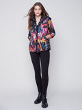 CHARLIE B QUILTED VEST WITH SIDE BUTTONS -  GRAFFITI