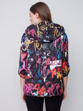CHARLIE B QUILTED VEST WITH SIDE BUTTONS -  GRAFFITI