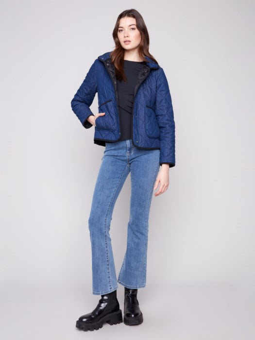 Denim Quilted Puffer Jacket