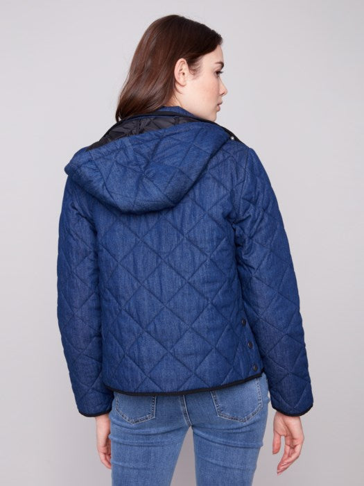 Denim Quilted Puffer Jacket