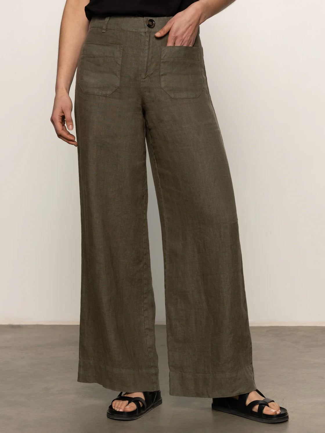 The Linen Marine Wide Leg Pant