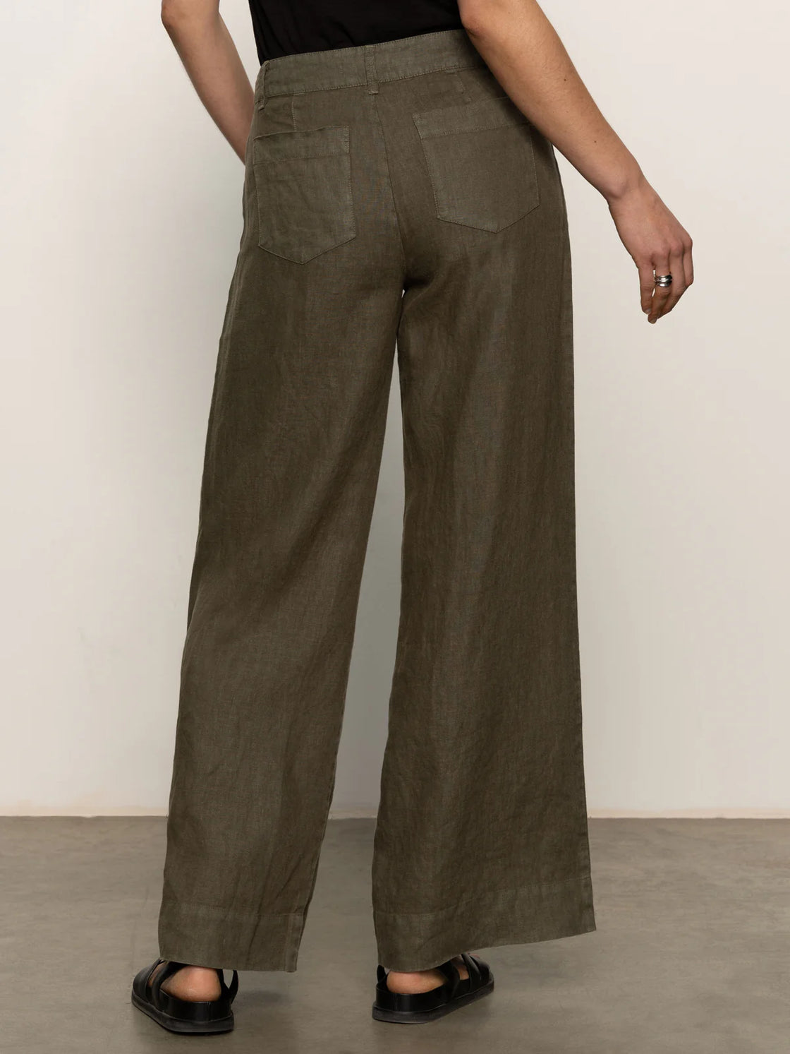 The Linen Marine Wide Leg Pant