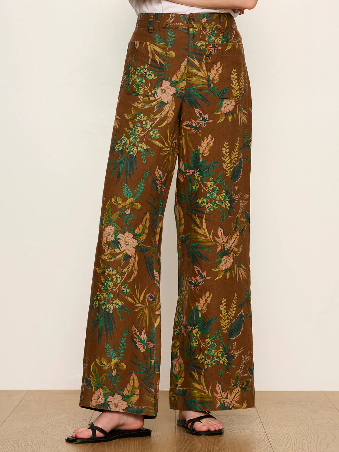 The Linen Marine Wide Leg Pant