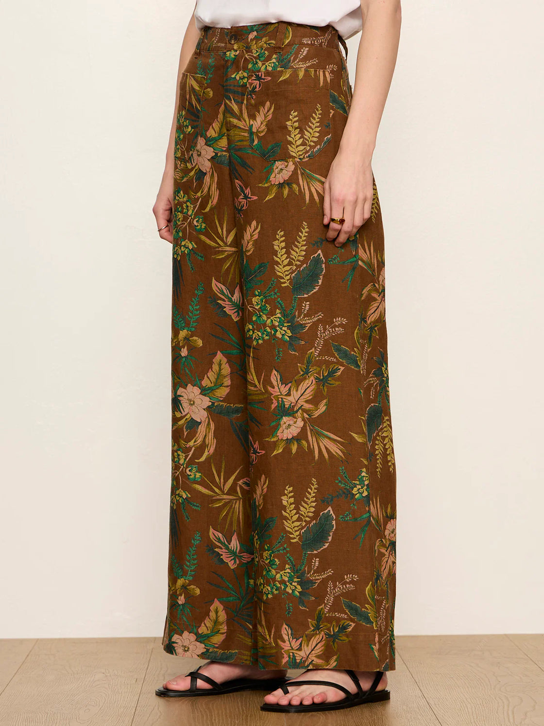 The Linen Marine Wide Leg Pant