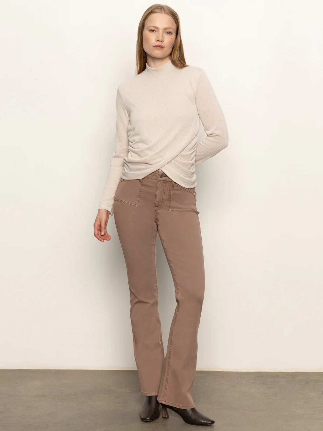 Draped Mock Neck