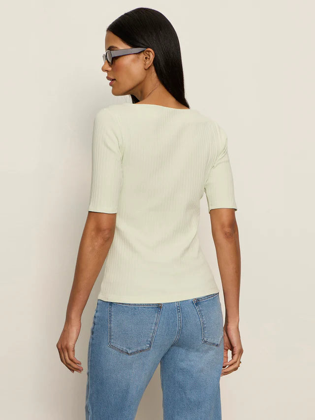 Boatneck Ribbed Top Green Mist