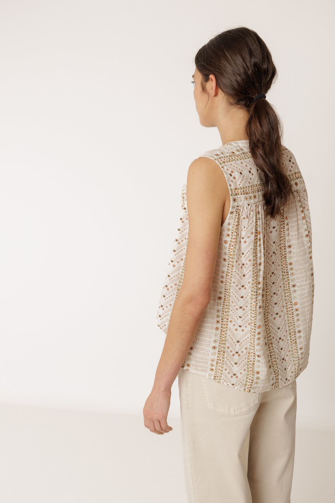 Ecru Oversized Cotton Blouse