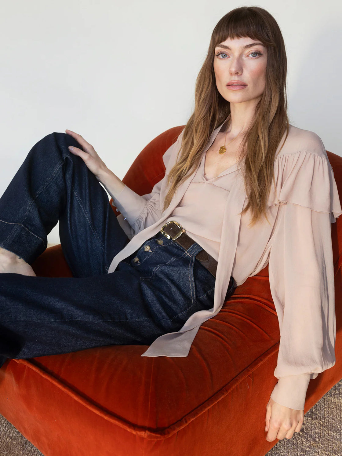 Fade Into Your Ruffle Blouse