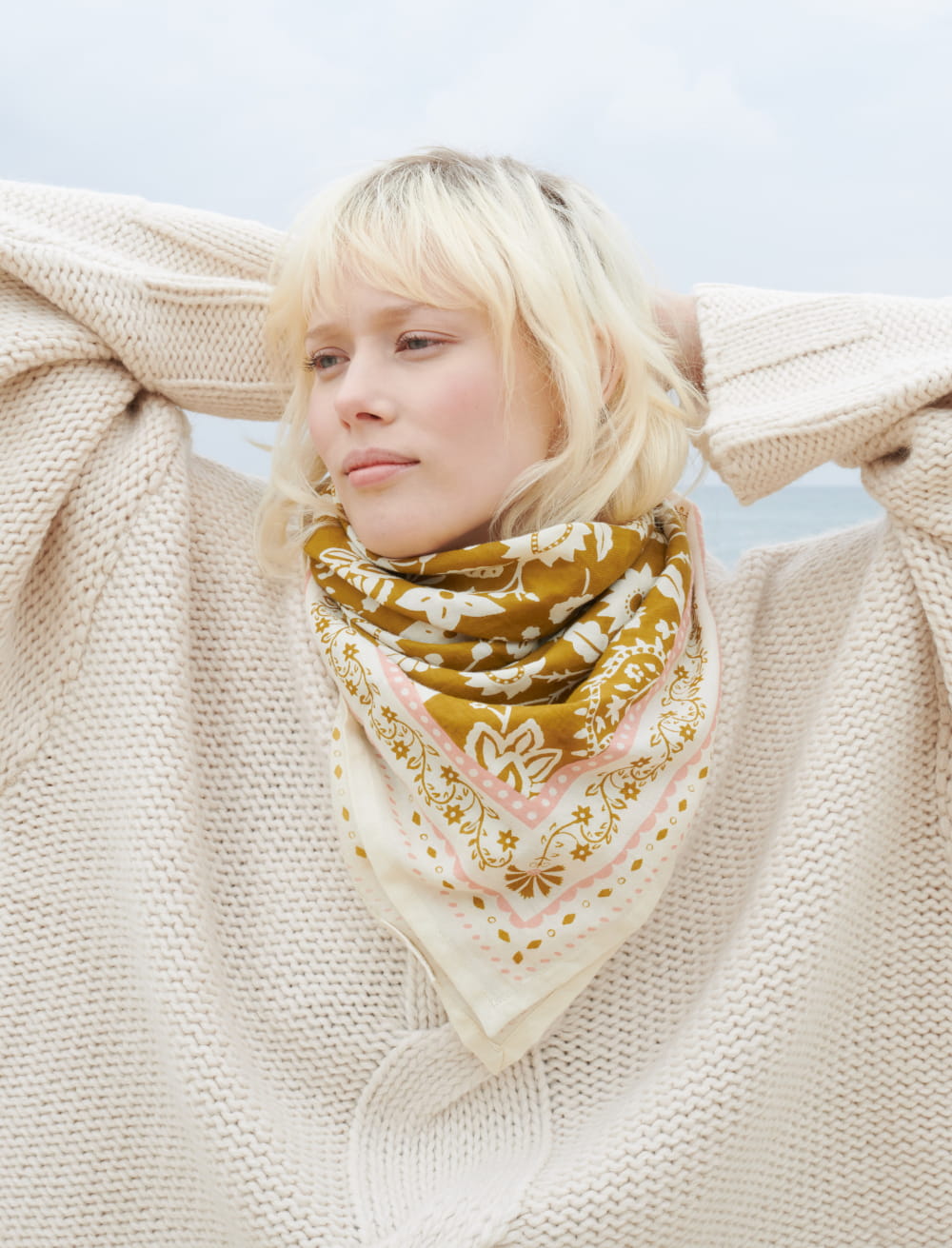Indiennes Bronze + Blue Scarf