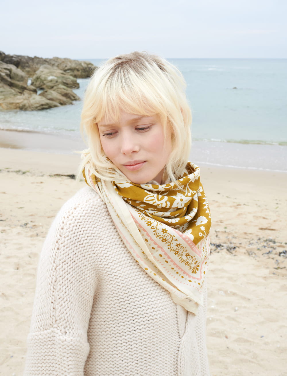 Indiennes Bronze + Blue Scarf