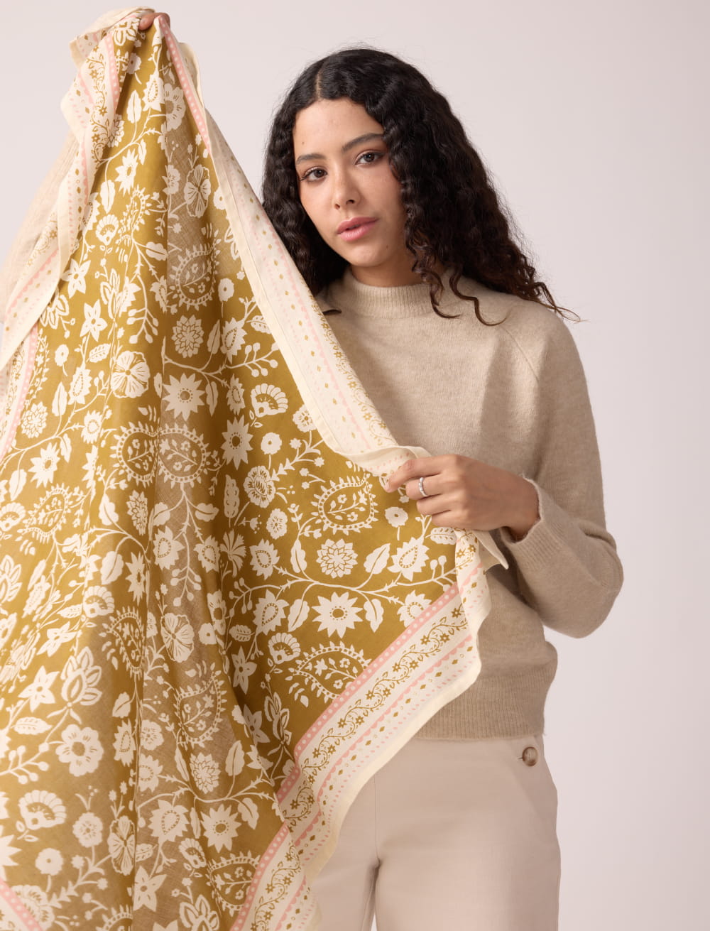 Indiennes Bronze + Blue Scarf