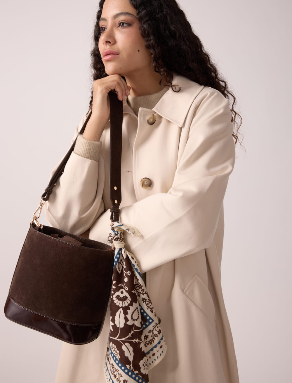 Marlon Chocolate Suede Bag