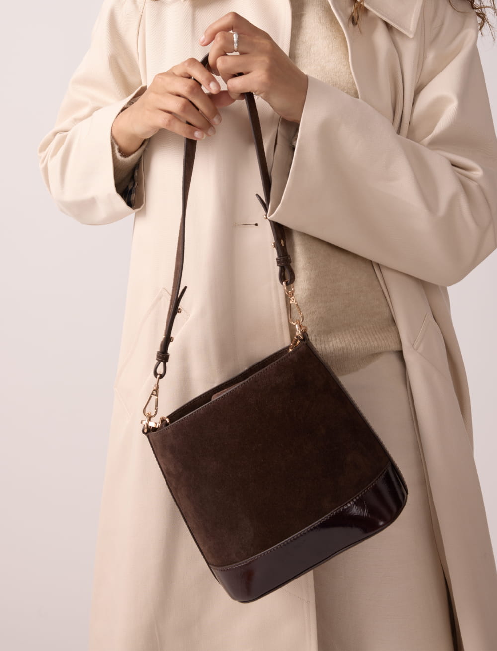 Marlon Chocolate Suede Bag
