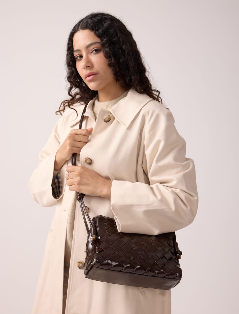 Georgia Handbag Chocolate Patent
