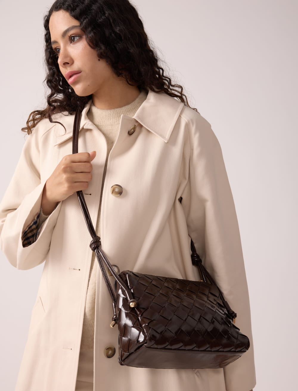 Georgia Handbag Chocolate Patent