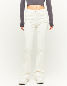 TRIBAL FLY FRONT PANT -  CREAM