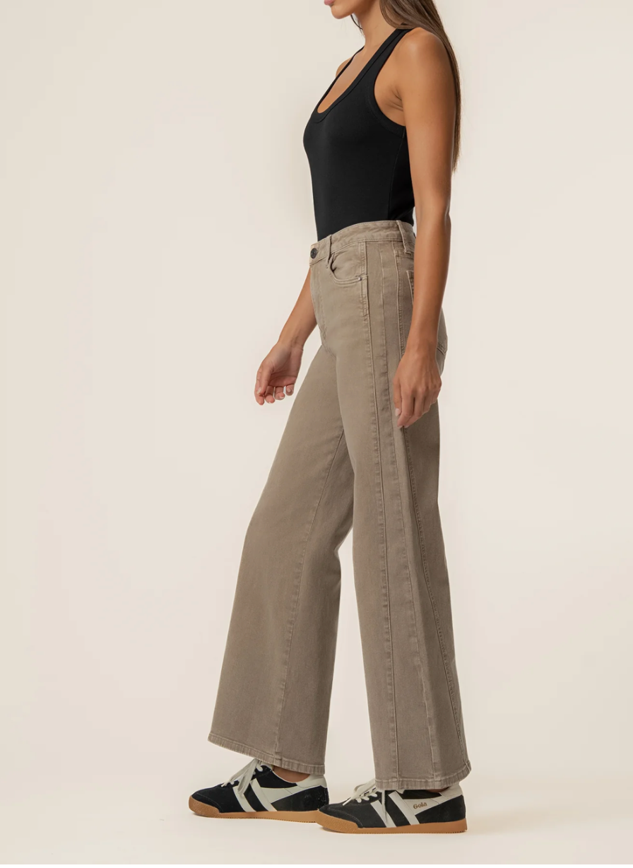 Meg High Rise Wide Leg Milk Tea