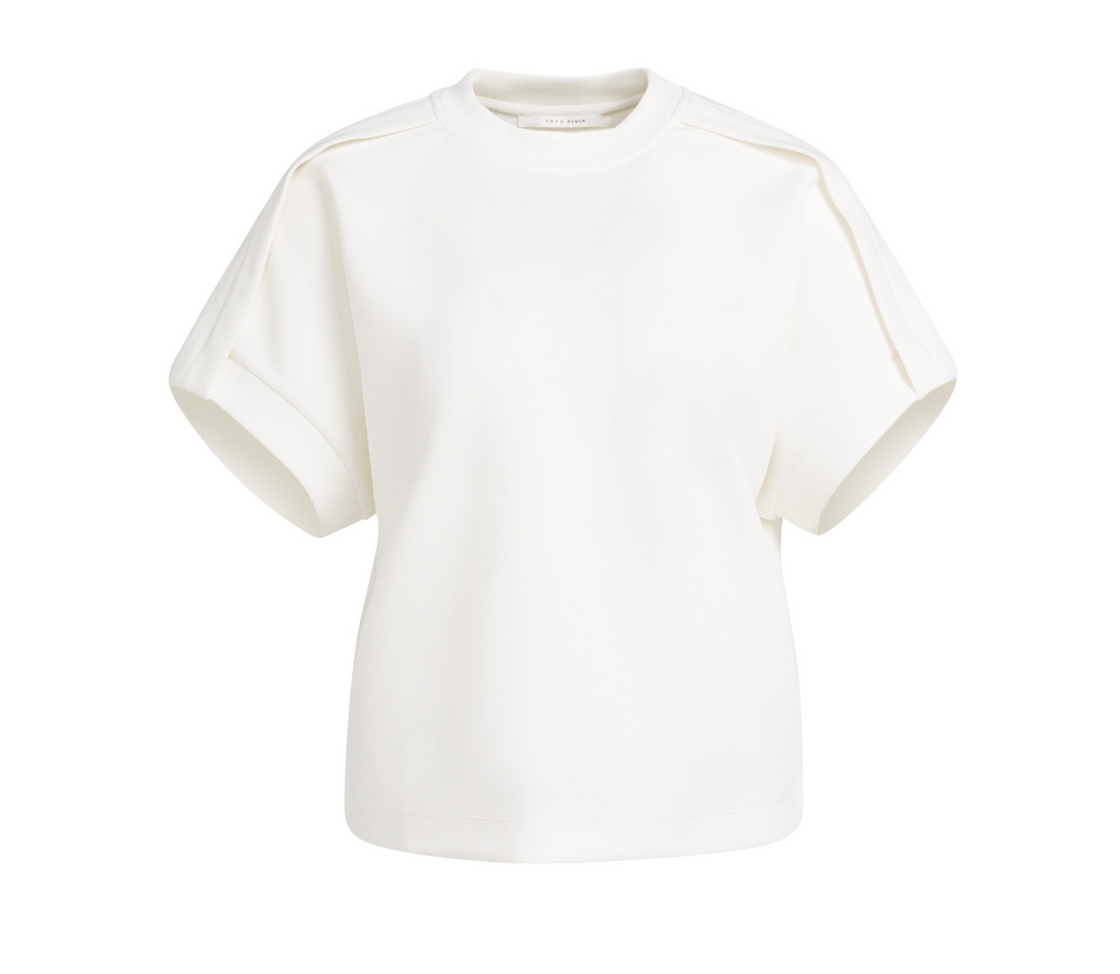 Sleeveless Sweatshirt with Pleated Shoulder