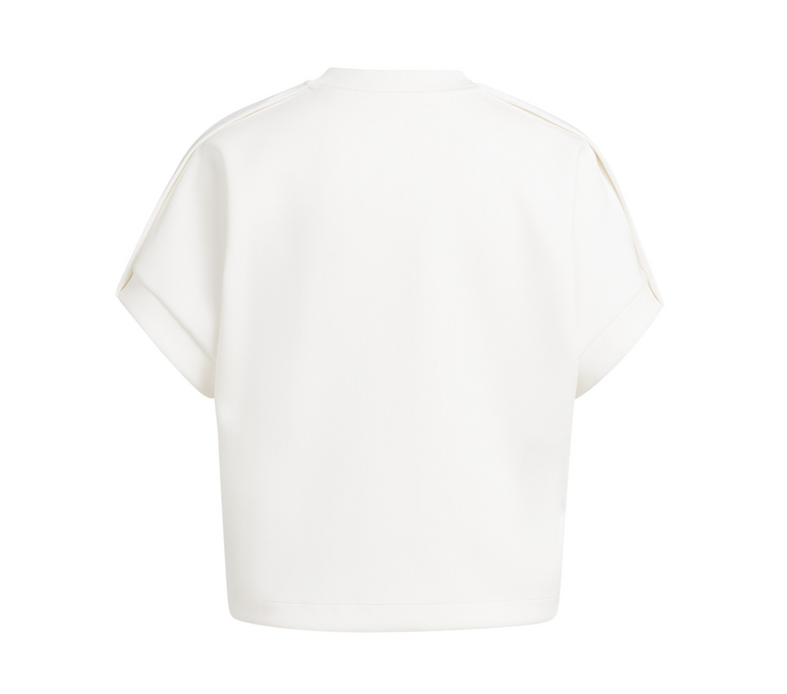 Sleeveless Sweatshirt with Pleated Shoulder