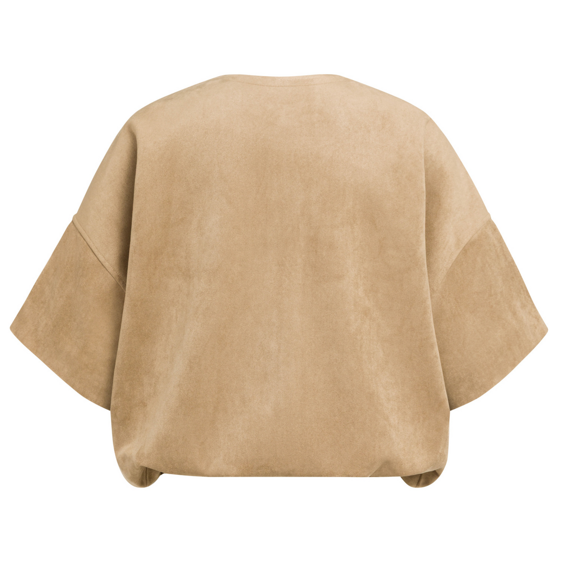 Oversized Suedine Jacket with Short Sleeves