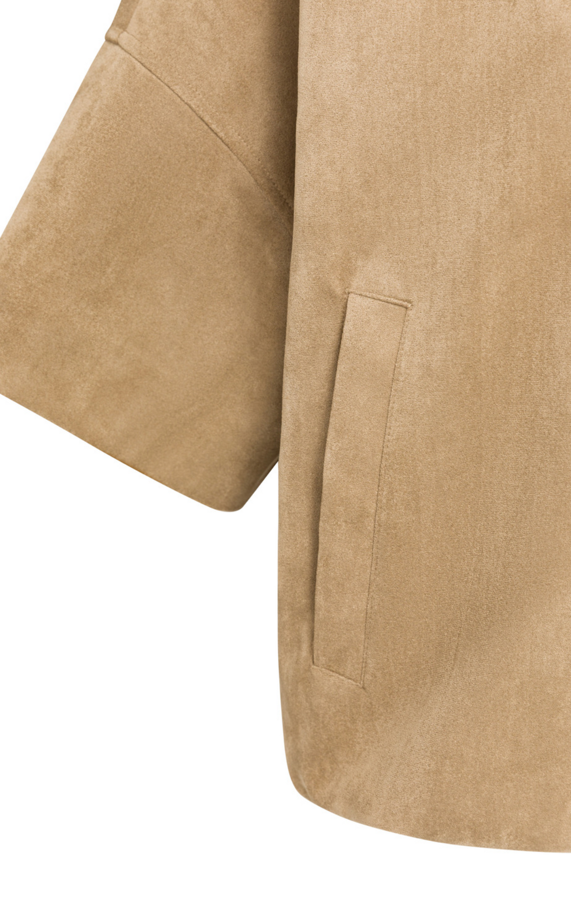 Oversized Suedine Jacket with Short Sleeves