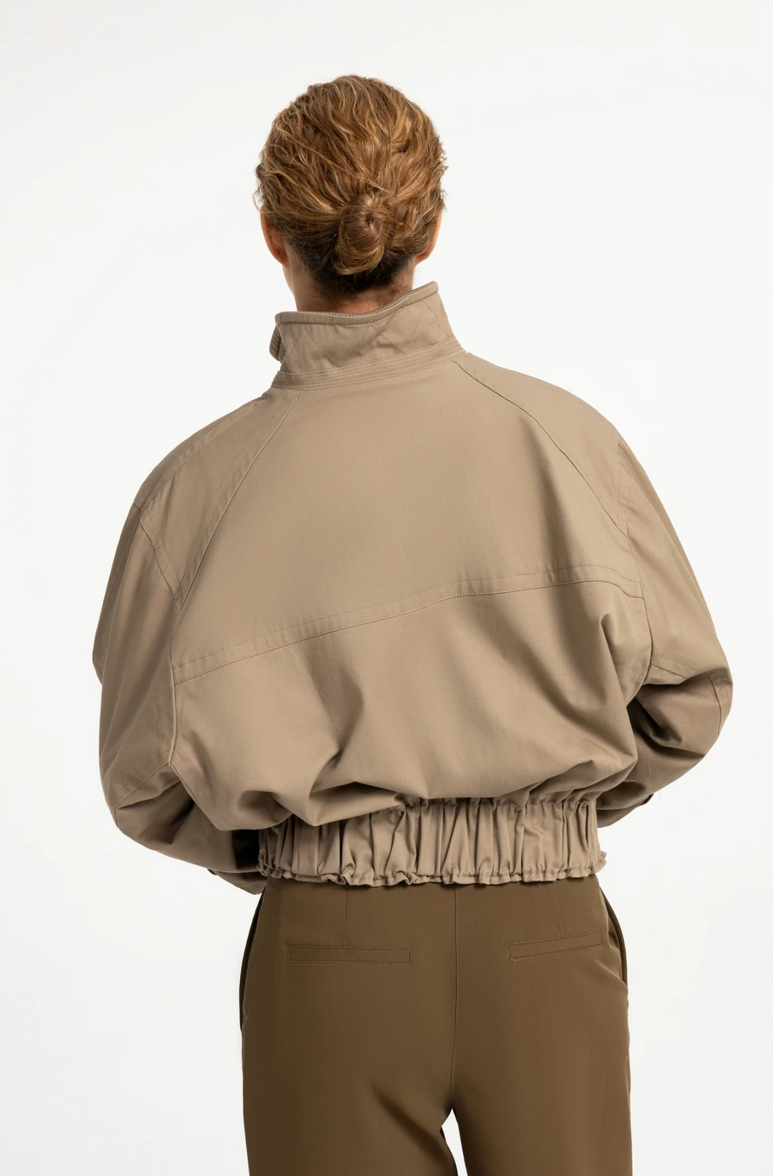 Oversized Jacket with Stand Collar