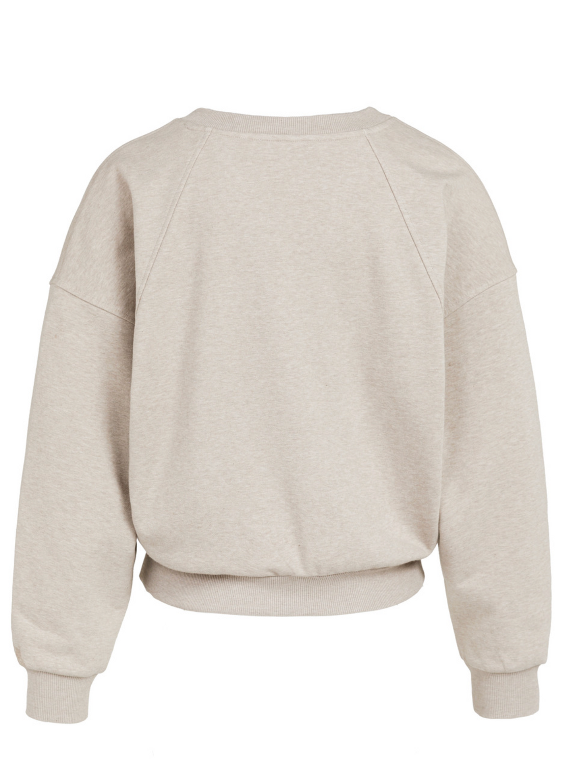 V-Neck Sweatshirt with Woven Collar