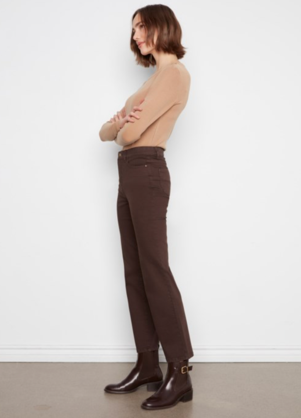 Straight Leg Twill Pants
