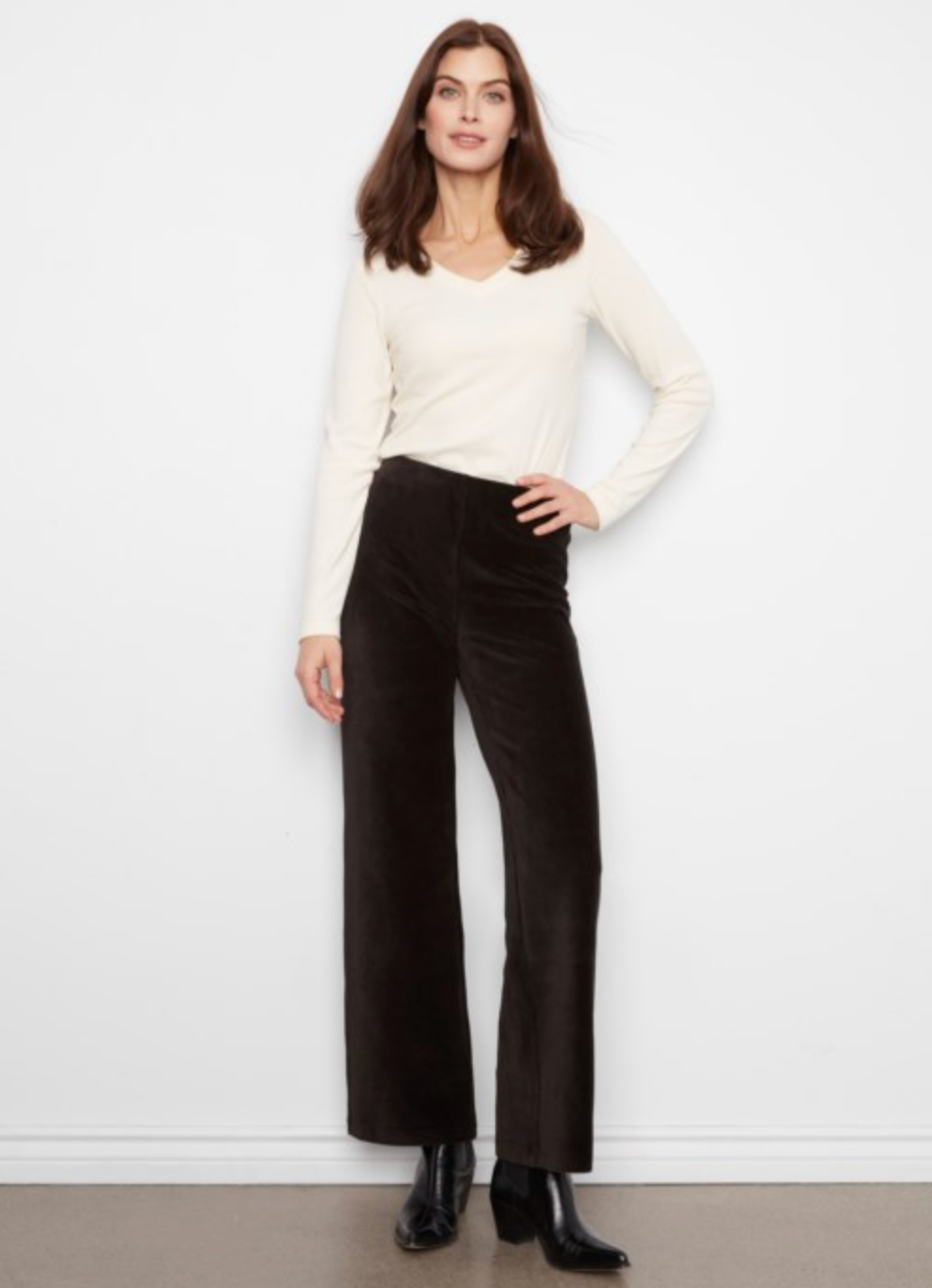 Pull- On wide Leg Cord Pant