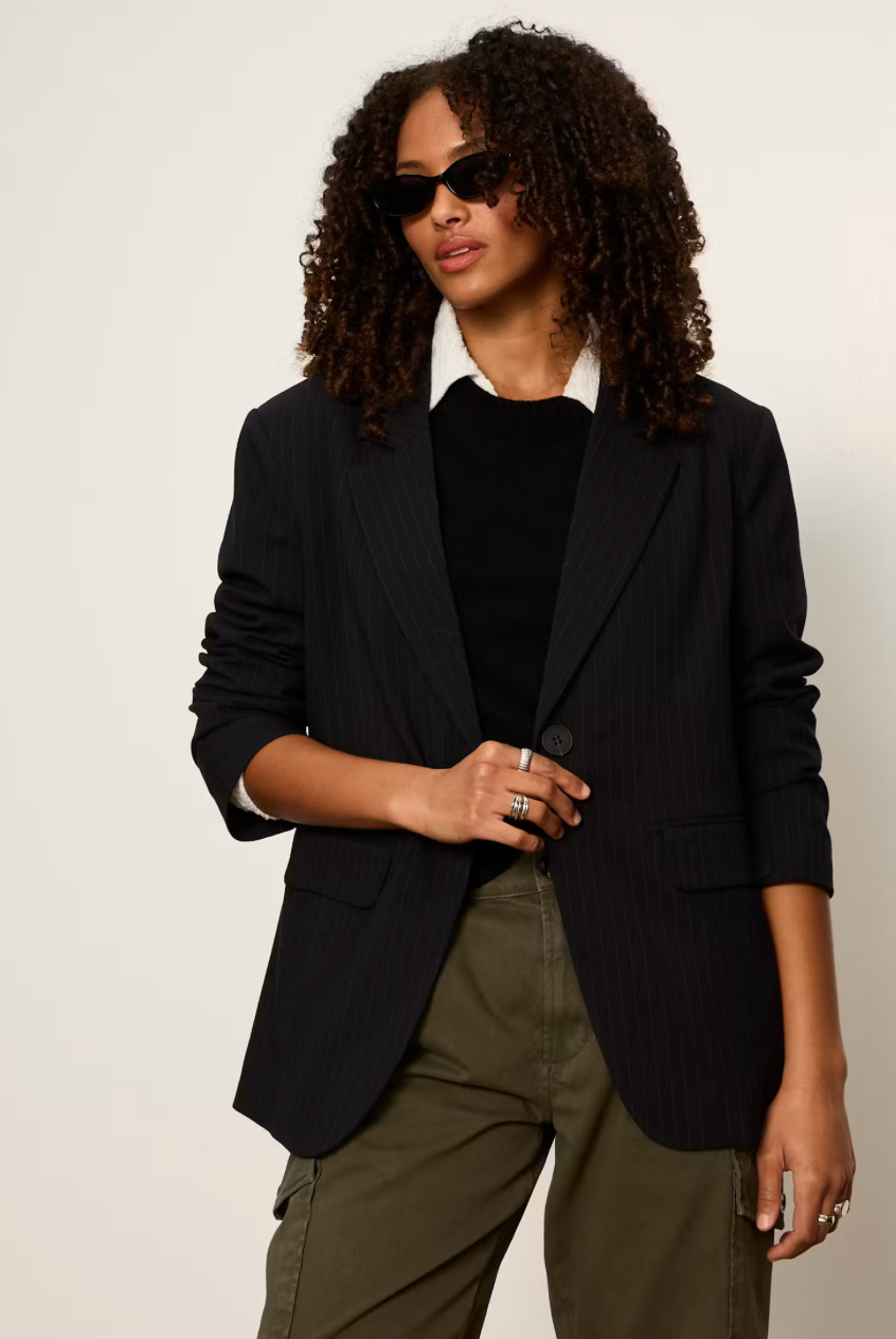Maci Blazer Navy Pinstripe