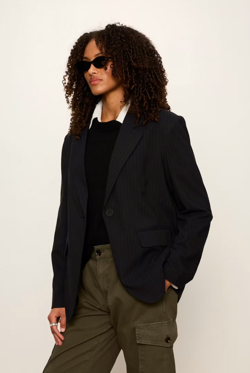 Maci Blazer Navy Pinstripe