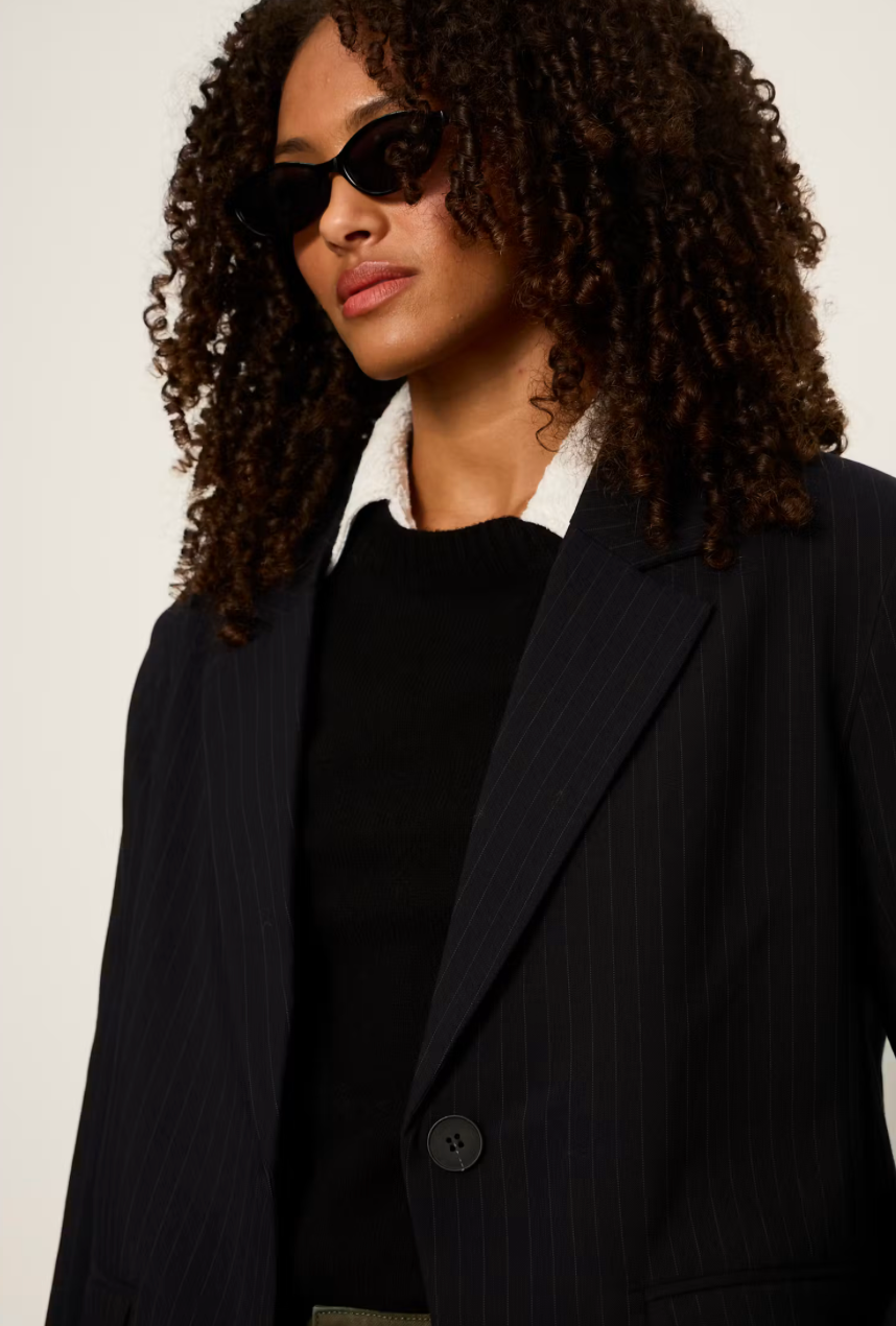 Maci Blazer Navy Pinstripe