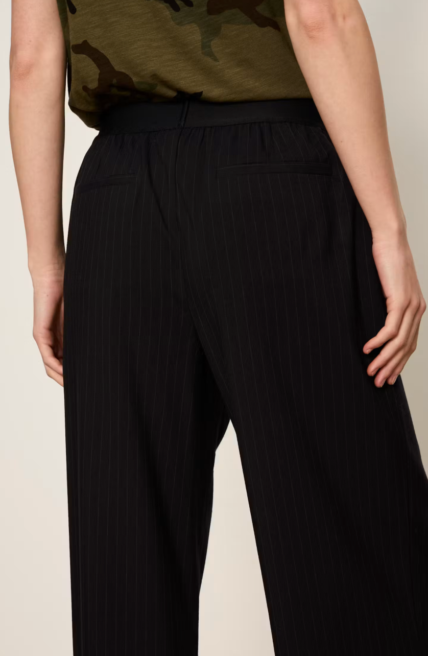 Up Lift Pull On Navy Pinstripe Trouser