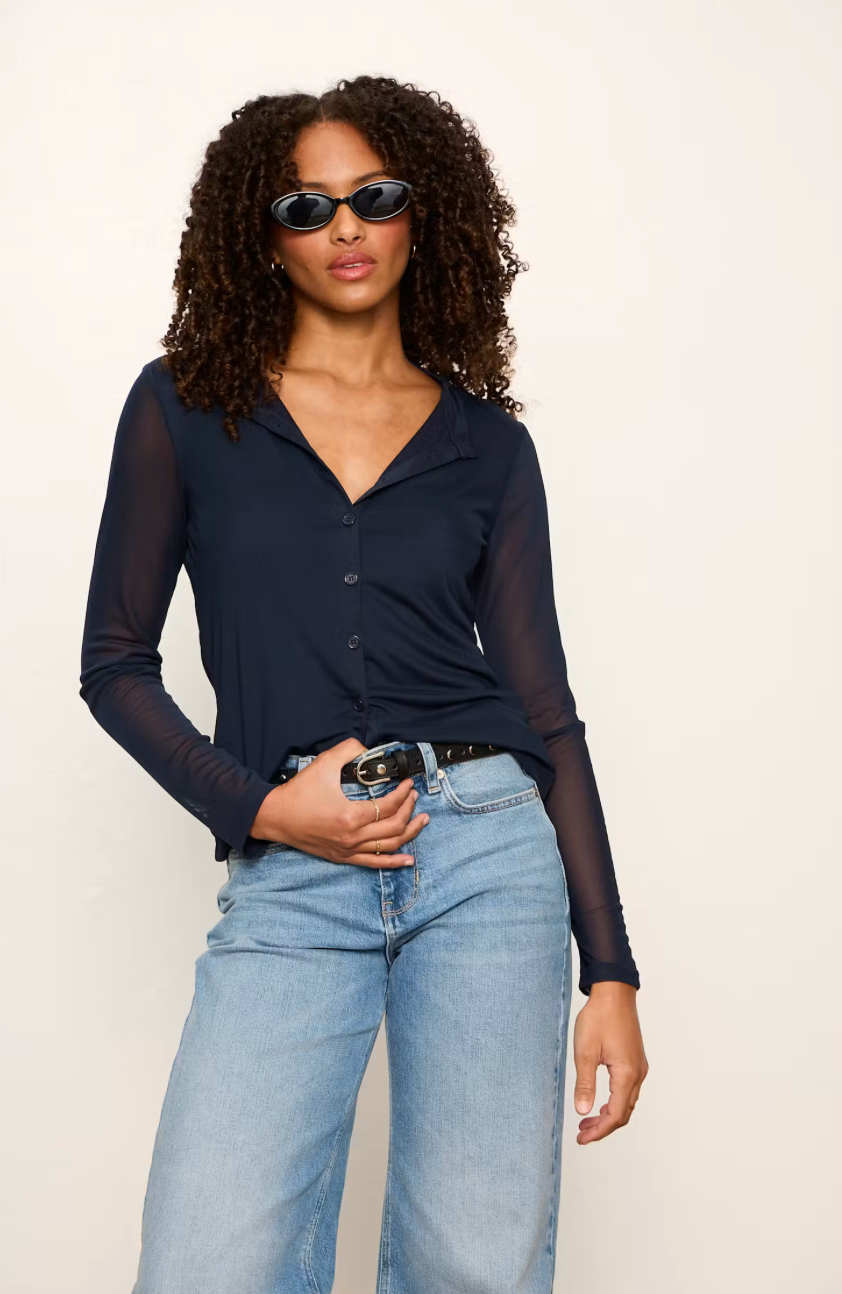 Mesh Long Sleeve Cardigan