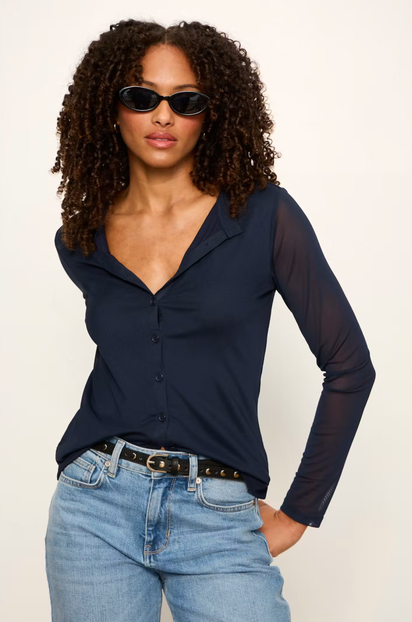 Mesh Long Sleeve Cardigan