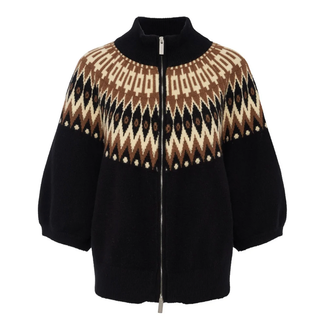 Fairisle Zip Up Cardigan