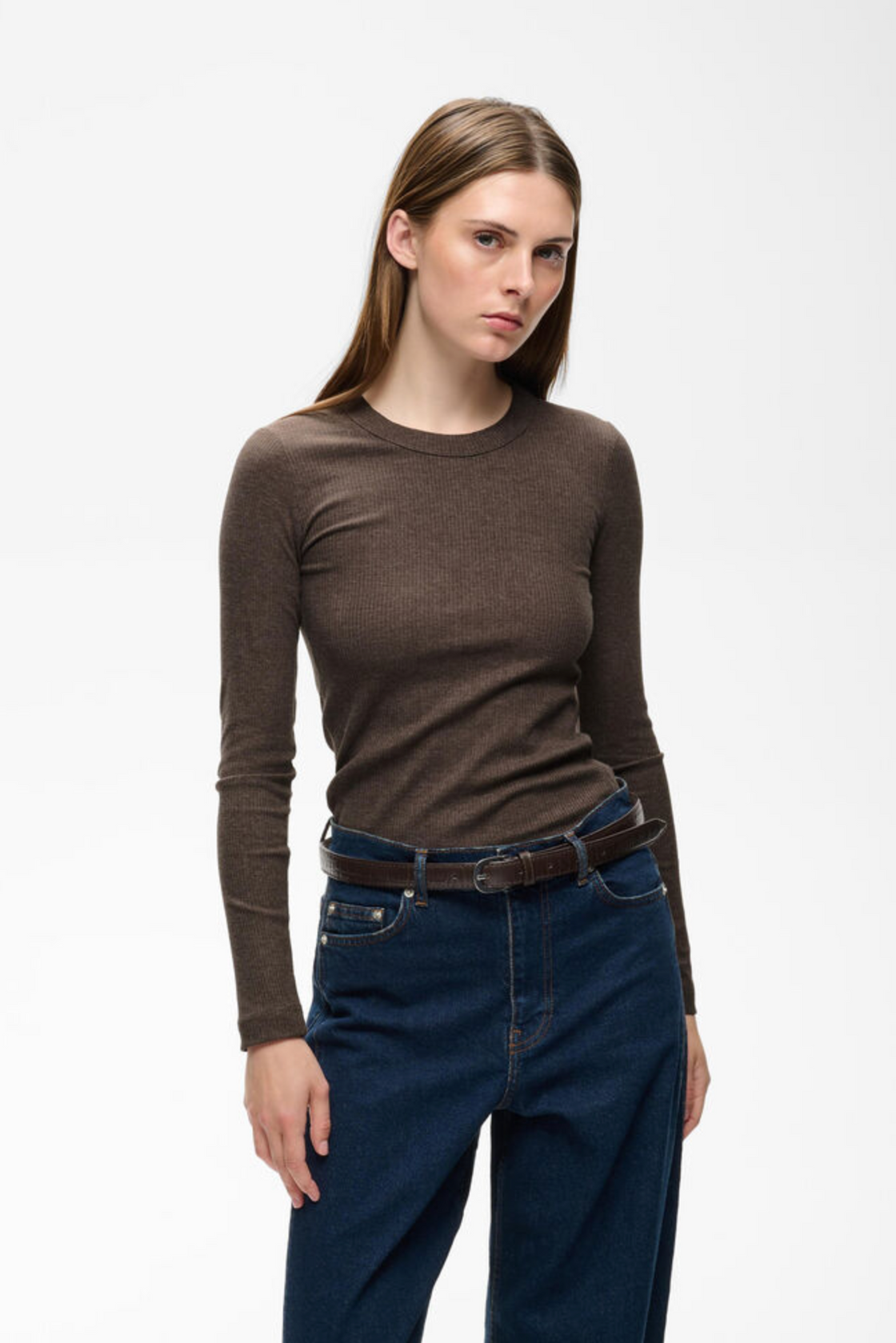 Dagna Melange L/S Chocolate Brown