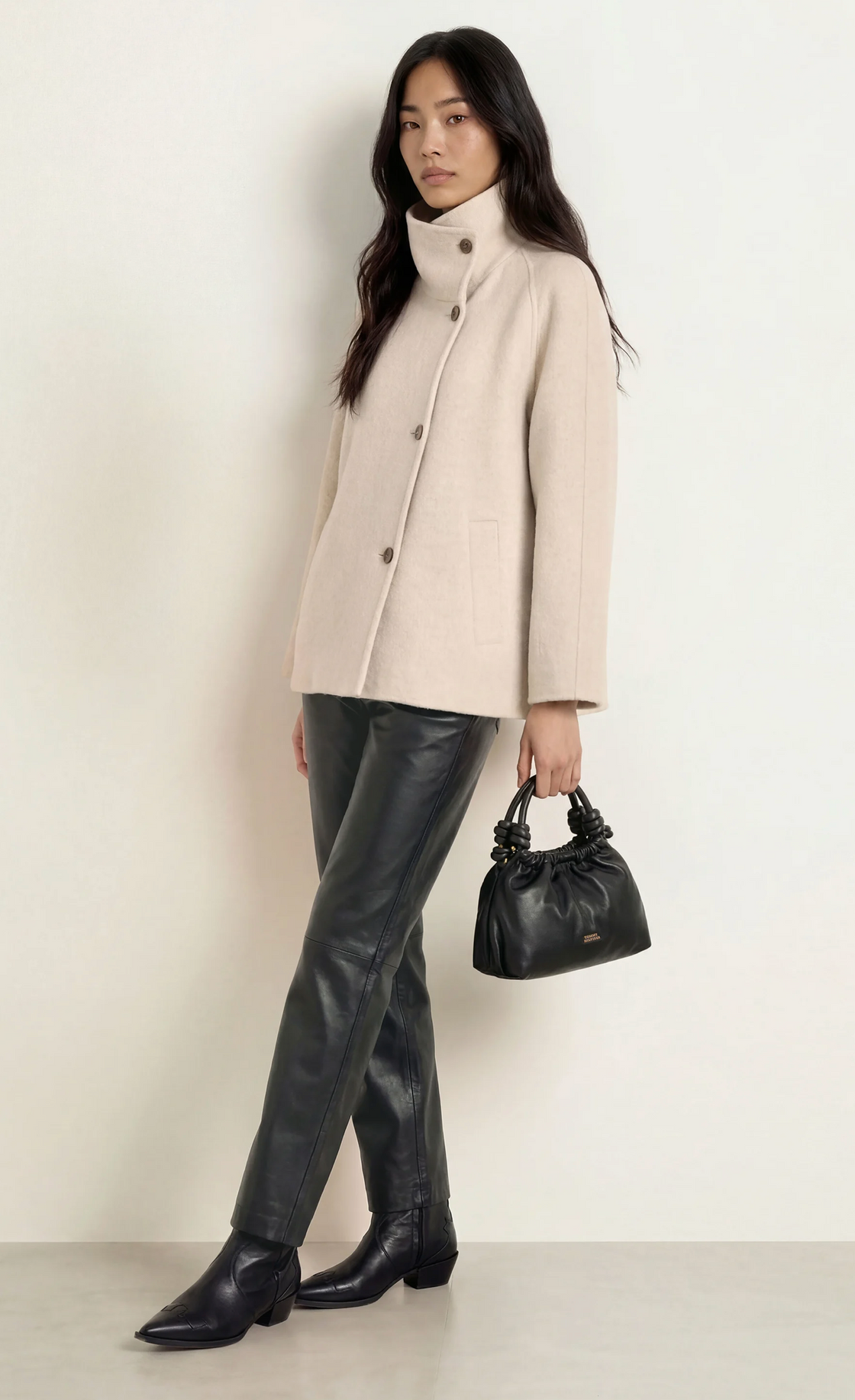 Short Handmade Coat High Neck