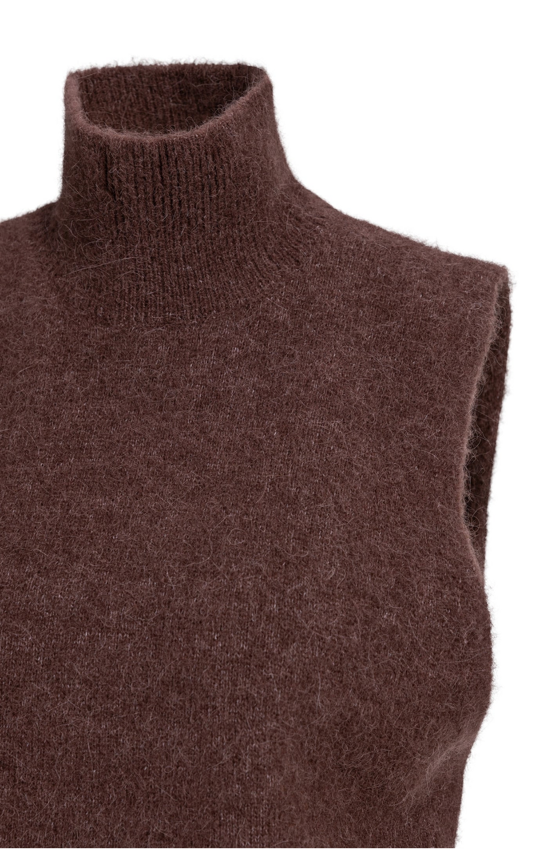Sleeveless High Neckline Sweater